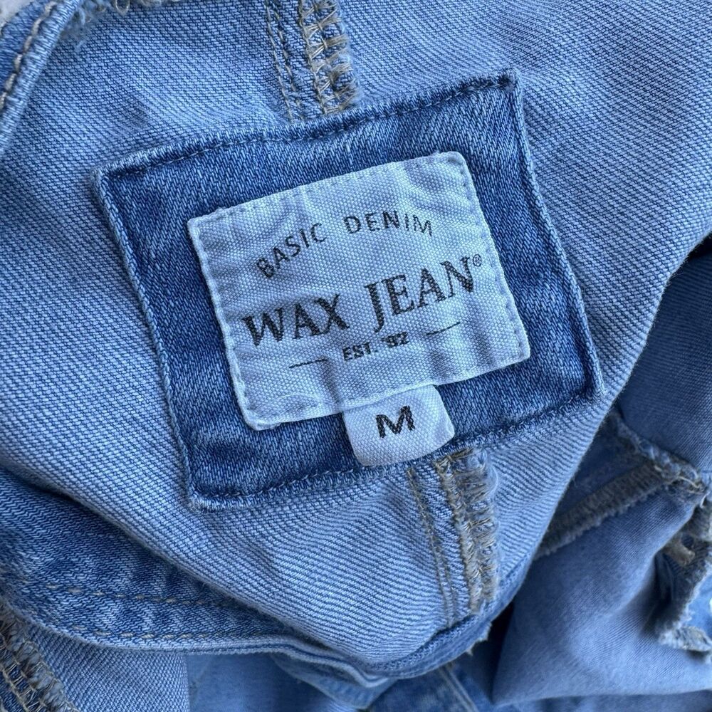 Wax Jeans Denim Overall Dress Button Front Knee Length Size Medium - Picture 8 of 10